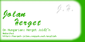 jolan herget business card